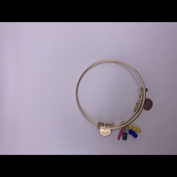 4/$20 Gold tone bangle with colorful beads and gold discs - Picture 4 of 6
